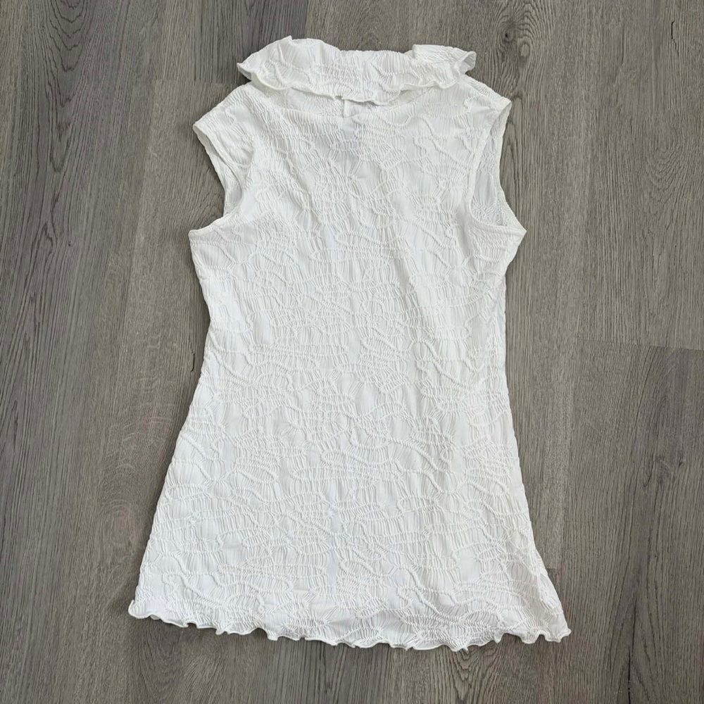 Joseph Ribkoff White Textured Cowl Neck Top Sleeveless Canadian Designer Luxury - Picture 5 of 5